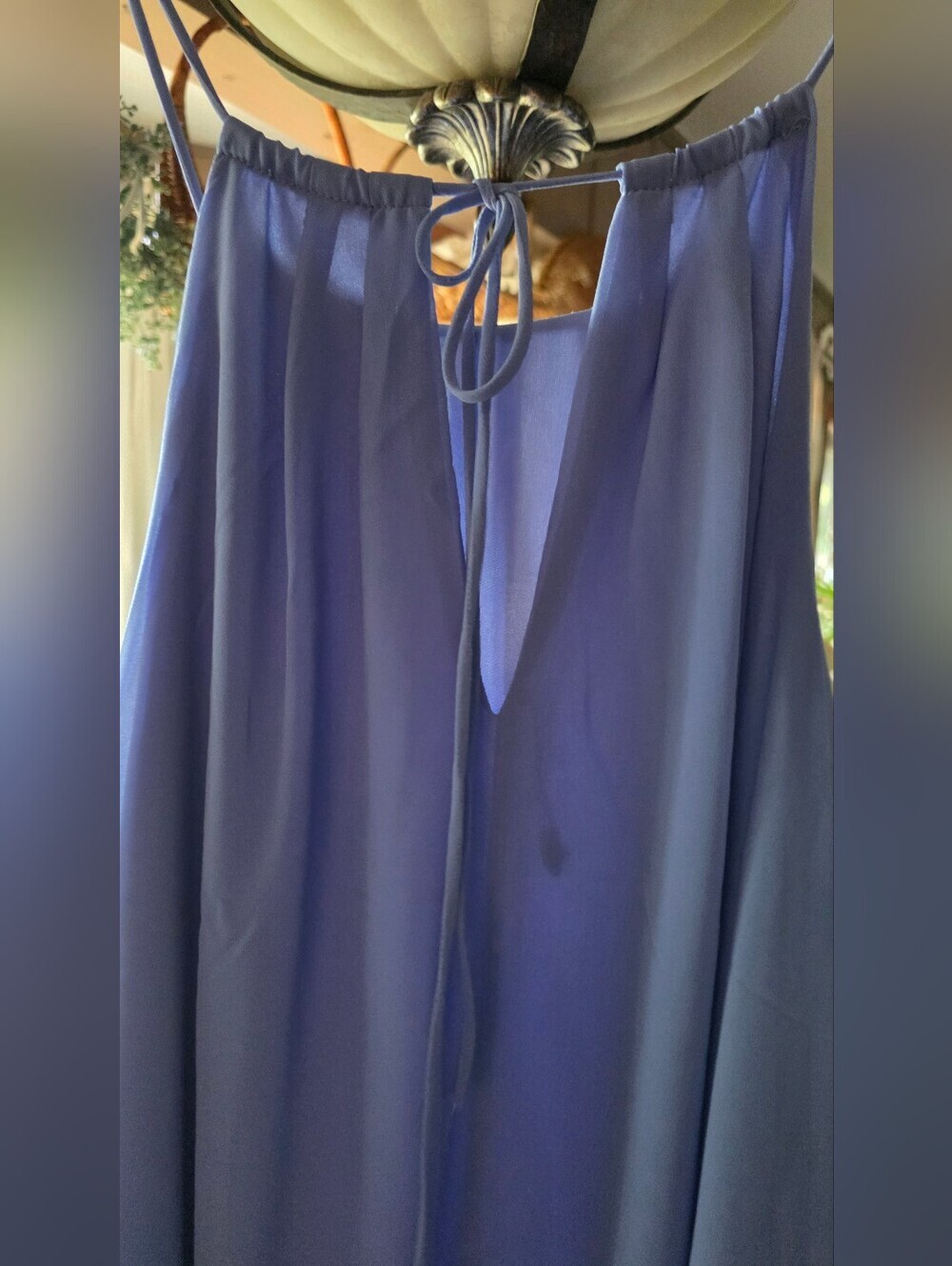 Elegant Blue Spaghetti-Strap Maxi Dress - Picture 5 of 6